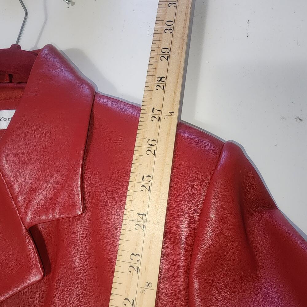 Preston & York Vintage red lambskin leather blazer jacket Womens M - Picture 7 of 7
